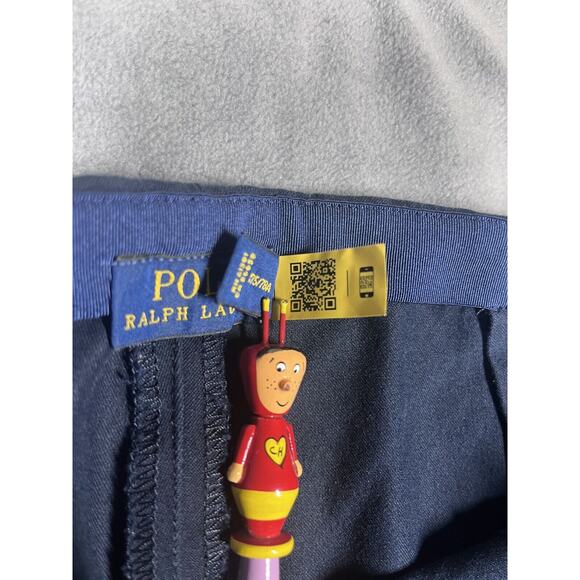 Polo Ralph Lauren Pants Women 10 Navy Mid-Rise Elastic Waist Tapered Leg Pull On - Picture 4 of 9